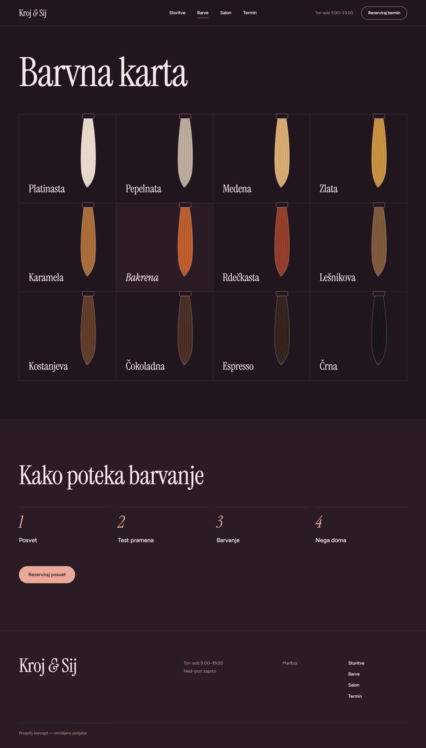 Kroj & Sij, concept: Colour chart (desktop)